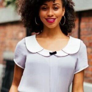 Harkel NWT Peter Pan Collar Blouse in Lavender Size UK 12 US 8